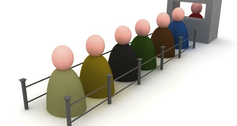waiting in line