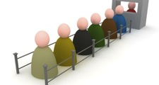 waiting in line