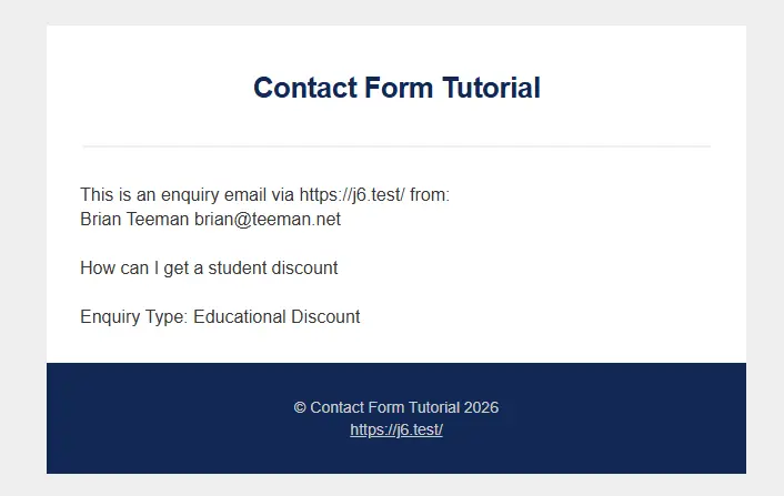 Submitted email