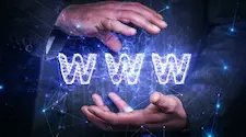 The WWW of the world wide web hovering between two hands