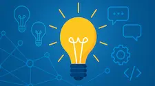 bright shining light bulb on a background of chat icons