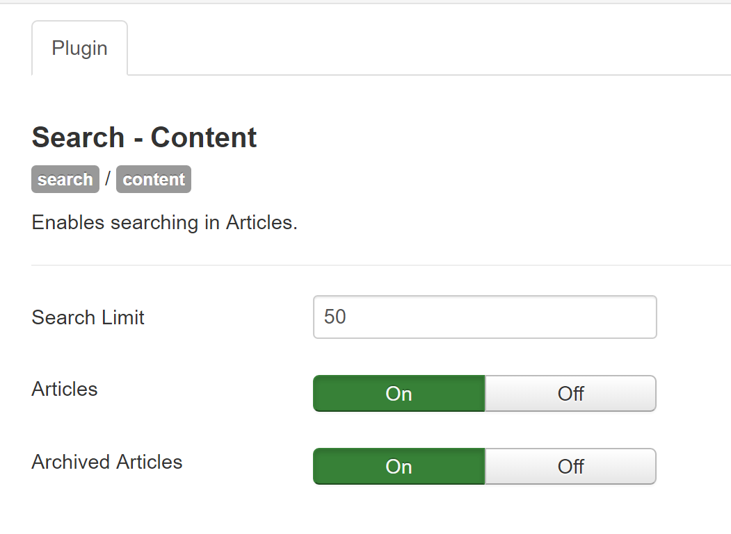 search plugin options