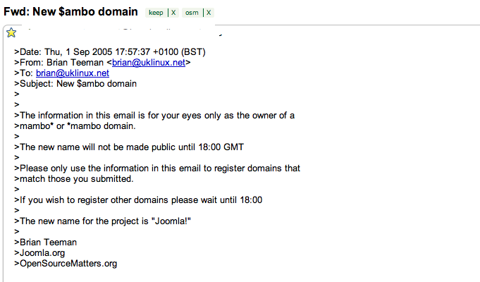 six years ago today joomla was born