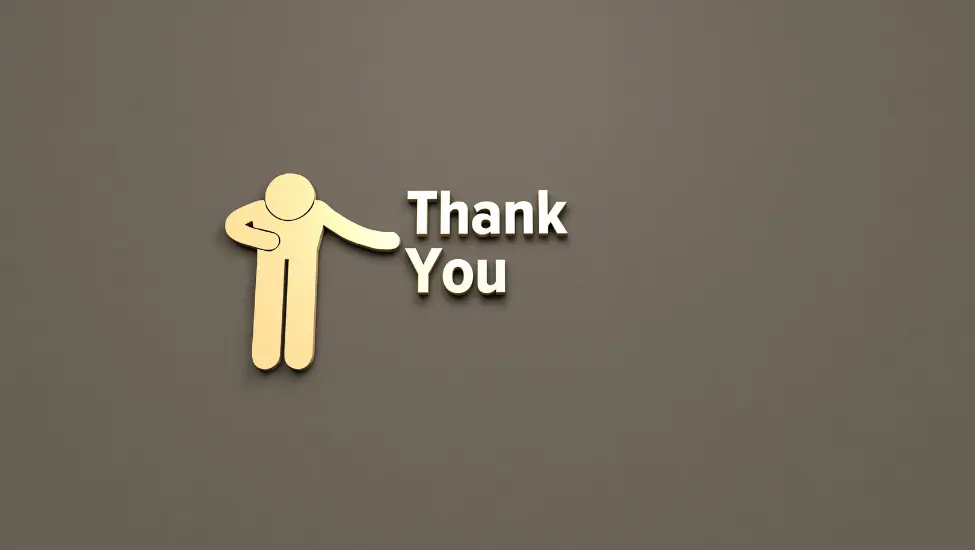 simple icon of a person bowing and saying thank you